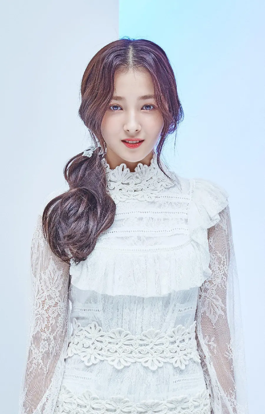 Nancy Bolandnam wallpaper in a cute white lace dress