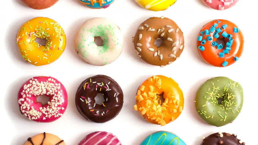 Unique and special wallpaper of Colorful donuts 