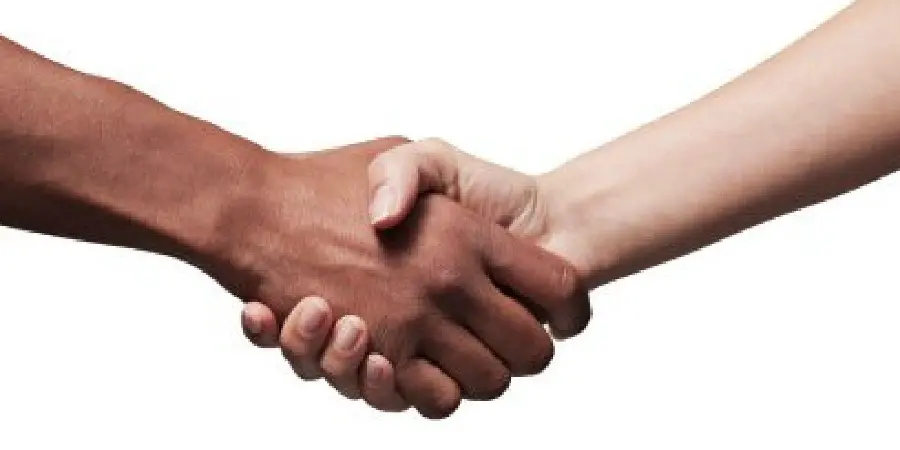 Download photo of simple handshake with white background 