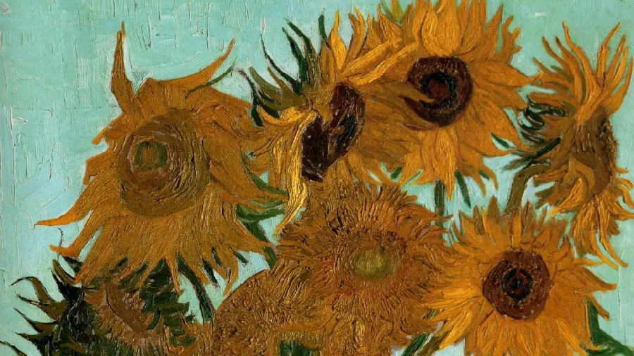Simple and Full HD image of Vincent Van Gogh's sunflowers