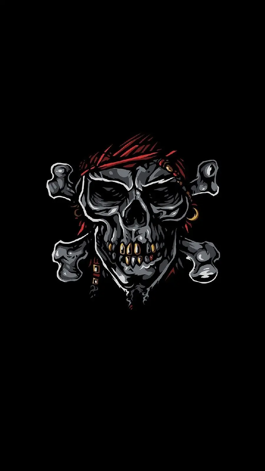 The scariest pirate skull profile photo on a black screen