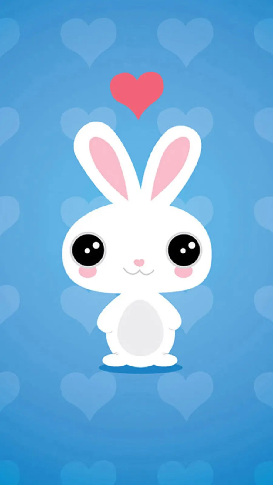 A charming and cartoon picture of a dumb bunny with a small red heart