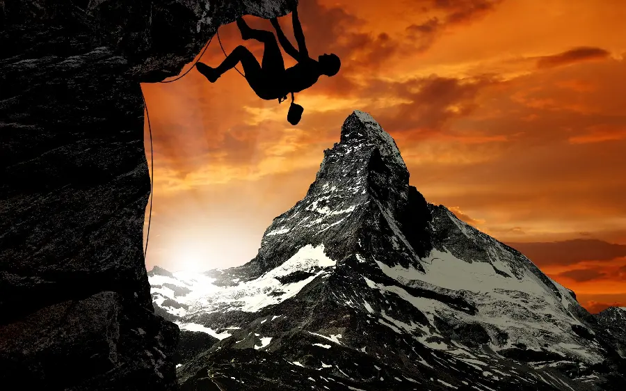 The best full hd profile of a male rock climber with a beautiful color theme