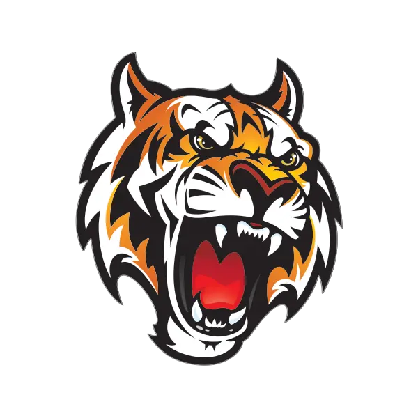 Colored PNG tiger image ready to use in logo design