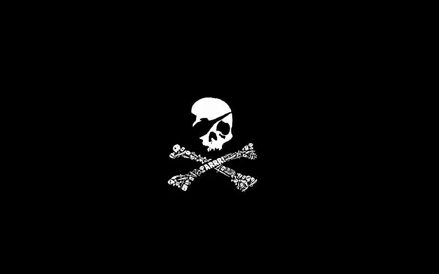 Black and White Creepy Pirate Skull Wallpaper for Laptop