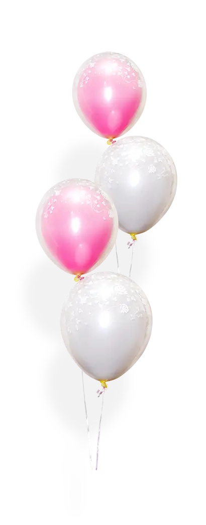 Download PNG and cropped images of pink and white balloons