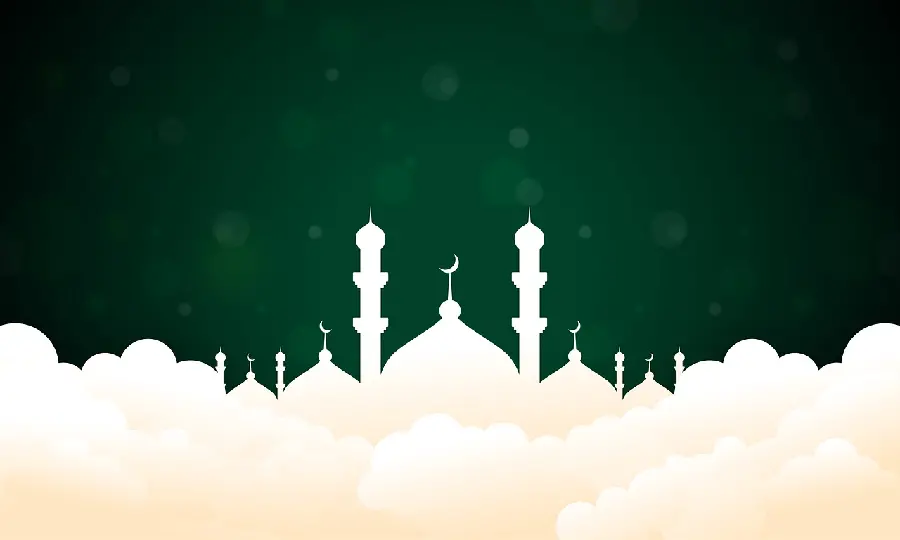 Very beautiful wallpaper of white clouds in the shape of a mosque 
