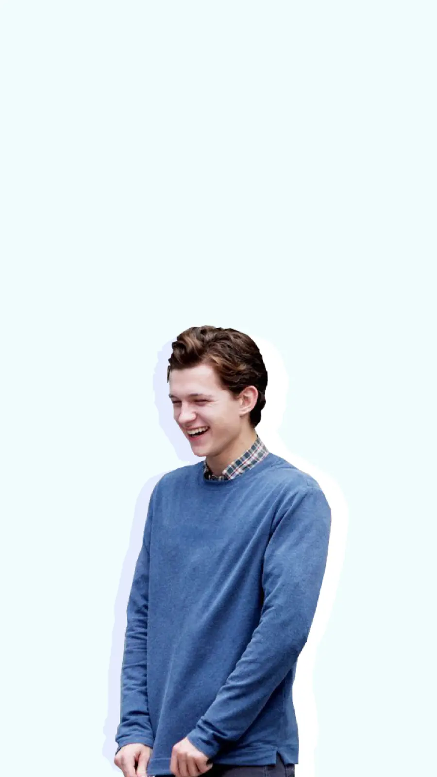 The cutest picture of Tom Holland, actor Spider-Man, laughing 