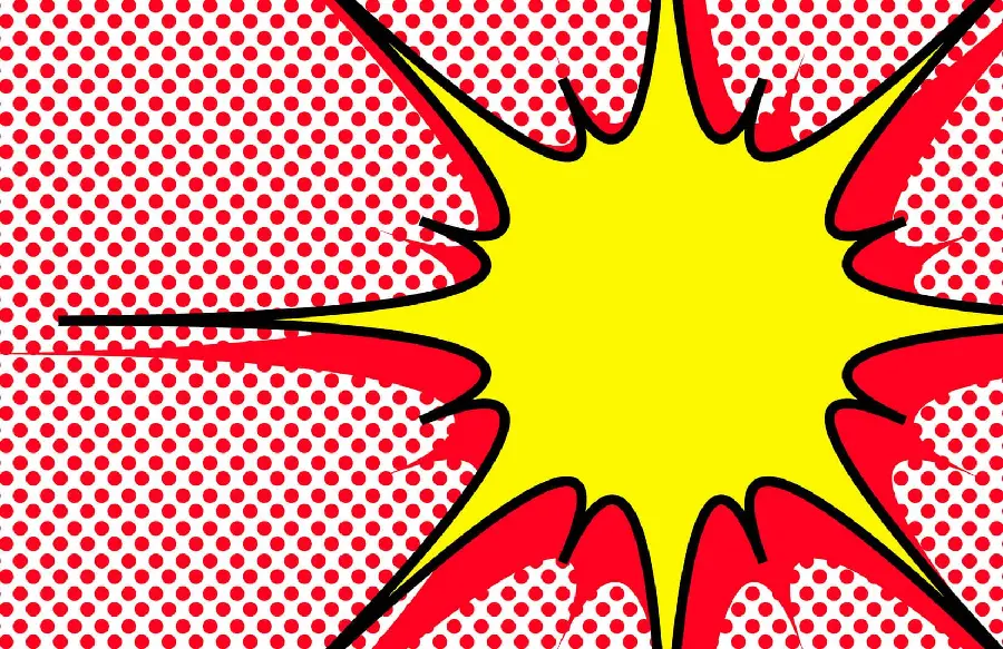 Pop Art Explosion Dots Mural Cartoon Vector Illustration