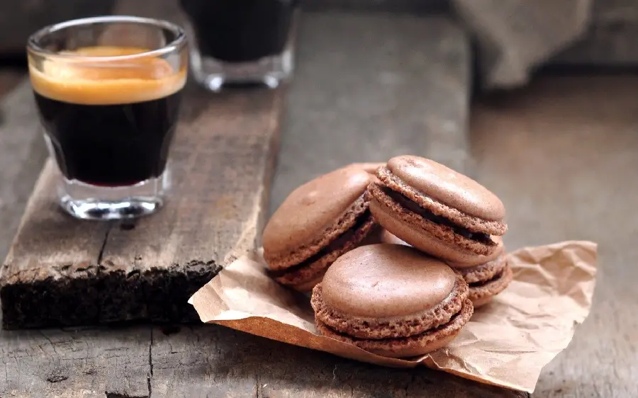 Amazing background of delicious Nescafe macarons 