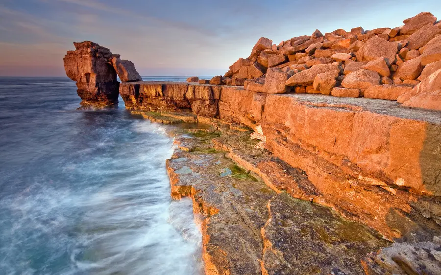 Awesome and unique background photo of stormy sea and rocks