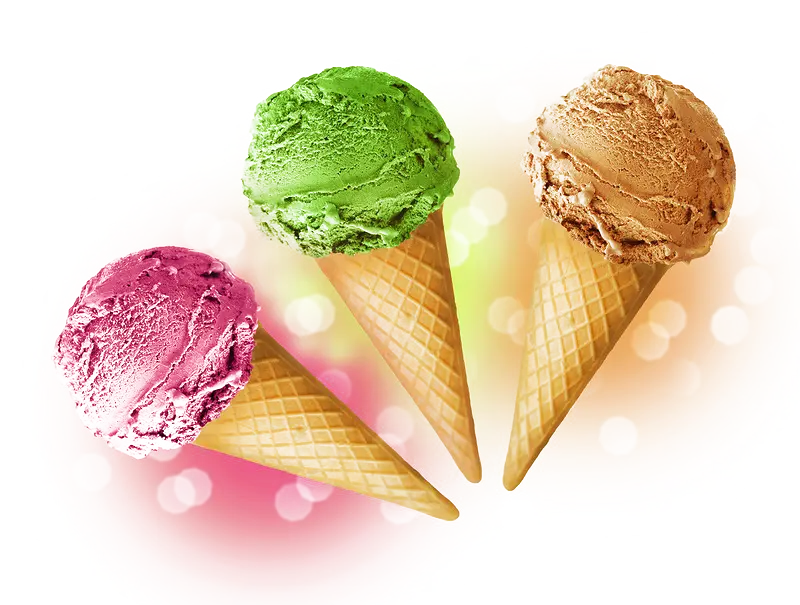 Download free image of a multi-flavored ice cream cone 