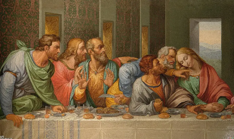 The Last Supper, one of the murals by Italian artist Leonardo da Vinci