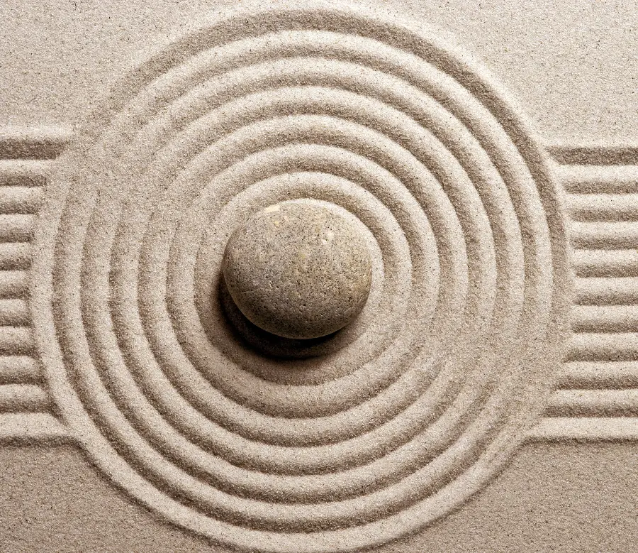Amazing image of the Zen garden for fans of this religious and philosophical school