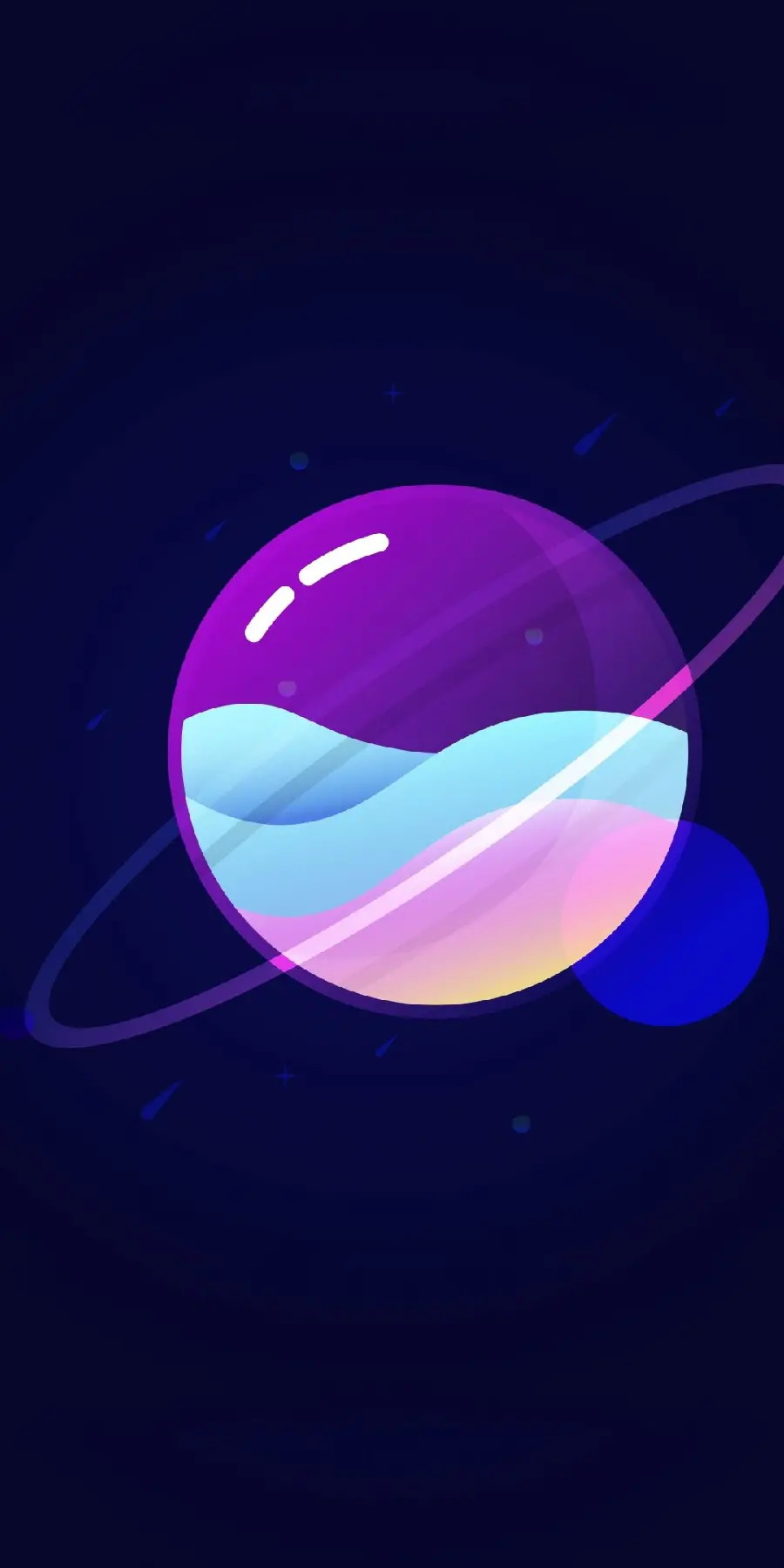 The best abstract photo of colored liquid inside the transparent sphere of the planet Saturn 1402