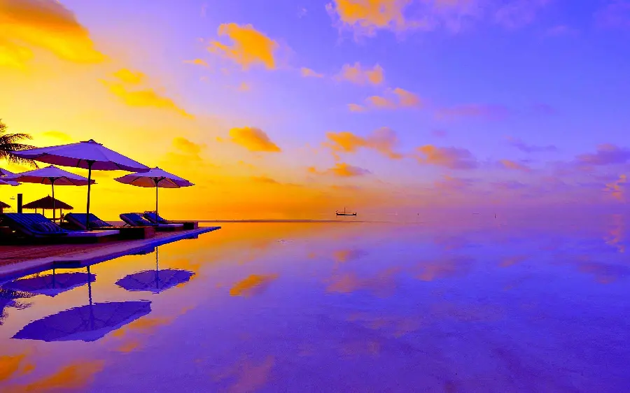 Wallpaper A beautiful view of the summer sunset and the sea