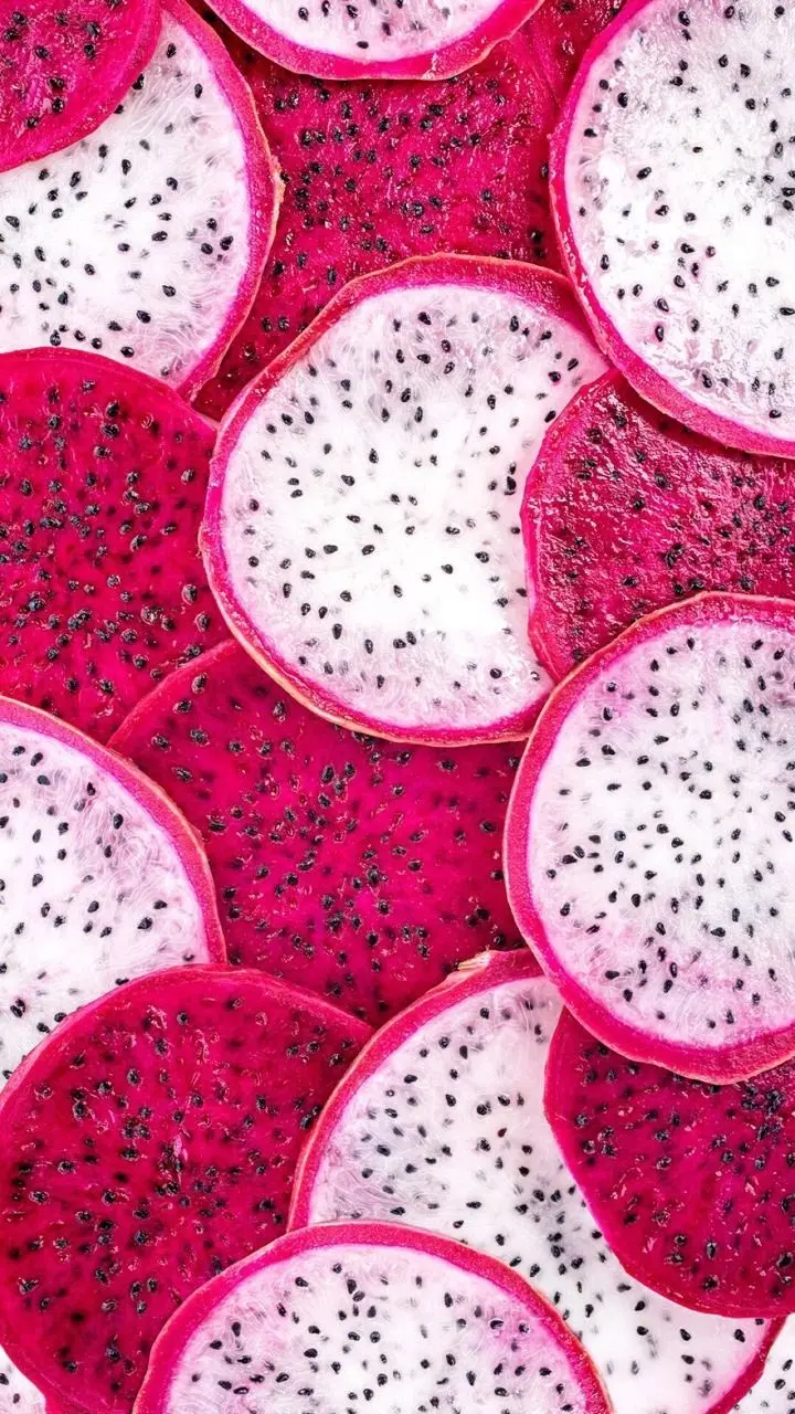 Extremely beautiful background of white and red pitaya fruit for Samsung