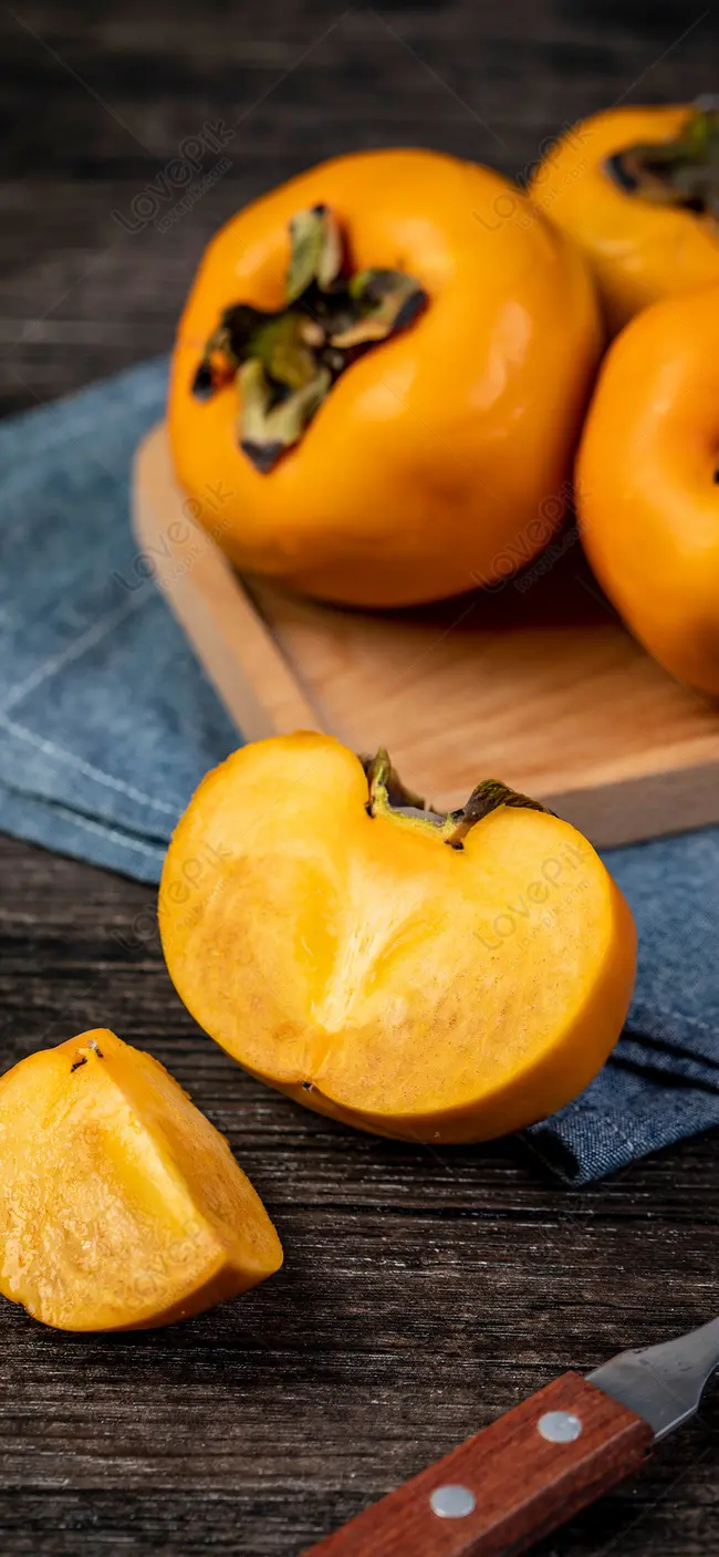 A stylish picture for a post of ripe and golden persimmons
