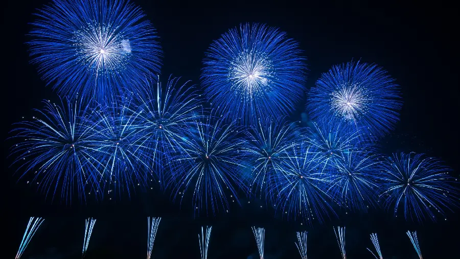 Amazing digital poster of fireworks in the dark sky