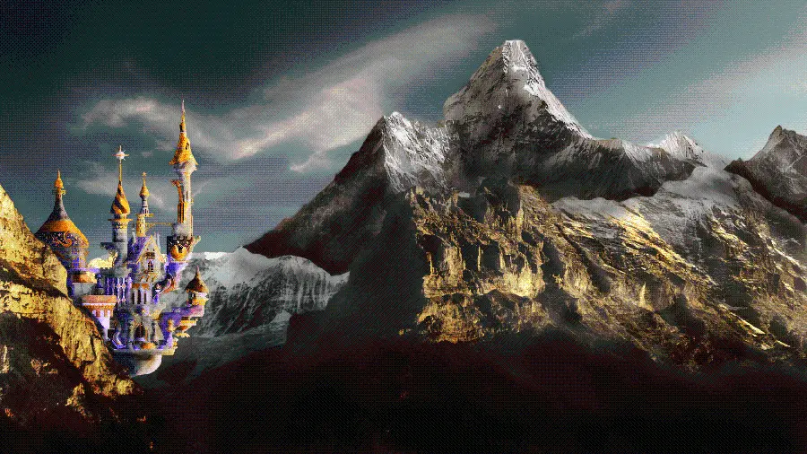 High-quality graphic image of mountain nature in the style of realism 