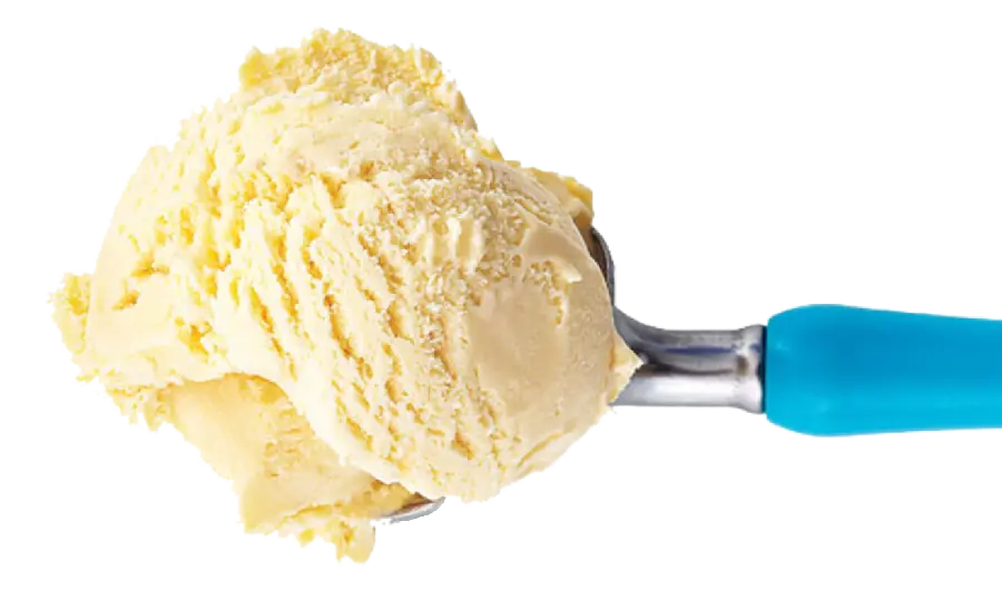 The simplest photo of a scoop of vanilla ice cream without decoration 