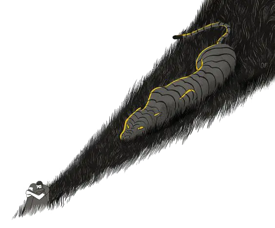 Free Download Dark Black Tiger Crocodile Design Image in PNG Format