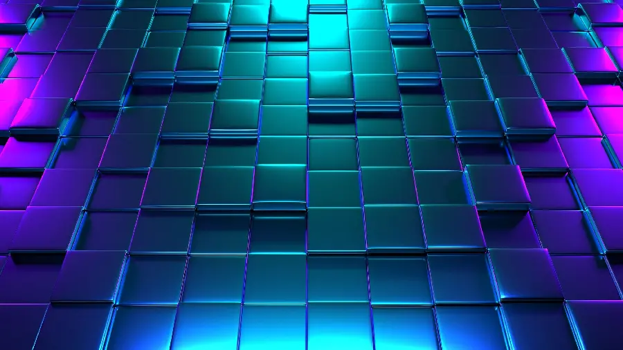 3D profile with a combination of cold blue, purple and green colors 