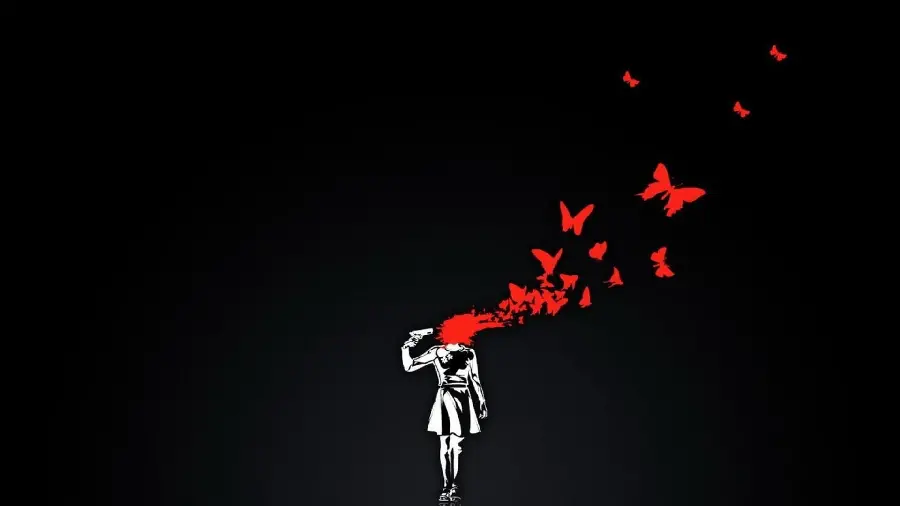 Interesting picture of incredibly beautiful red butterflies 