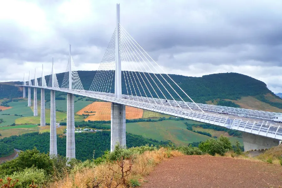 Beautiful wallpaper of the Millau Bridge, France, in high quality