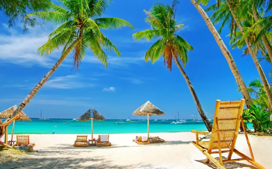 A stylish and luxurious summer background with a cool beach resort design for tablets 2023