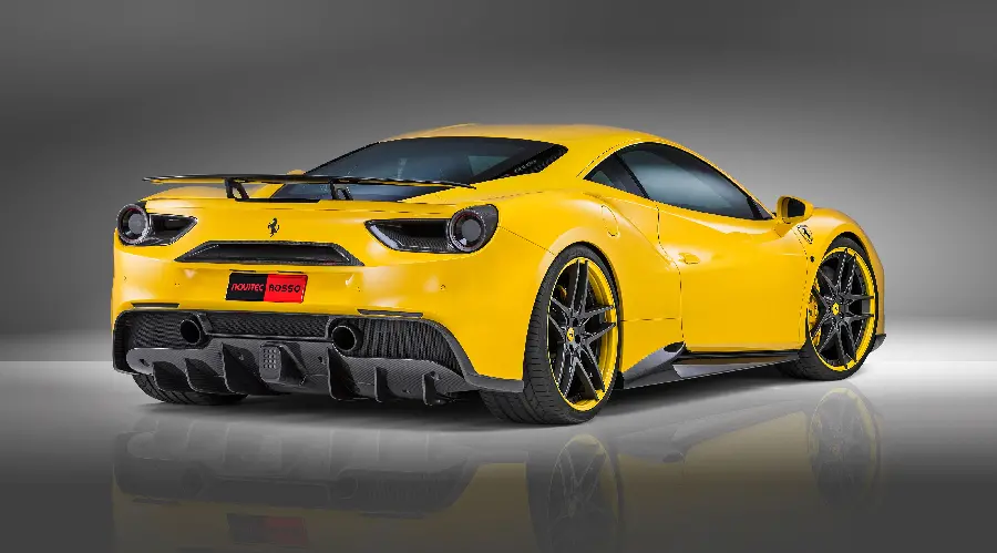 Download the masterpiece background of the yellow Ferrari 488 for your desktop