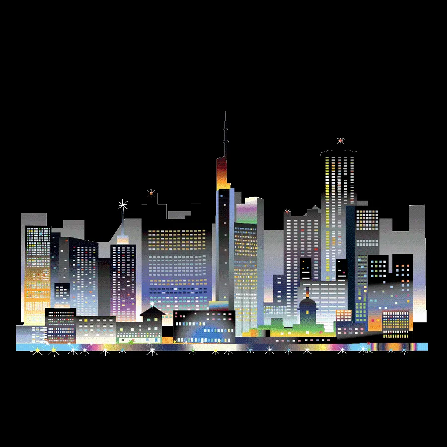 Big City PNG Photo Cut Out with Black Background