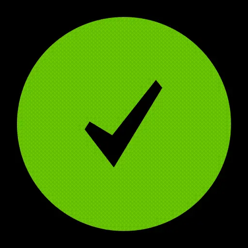 Best high quality black check mark png file inside green circle