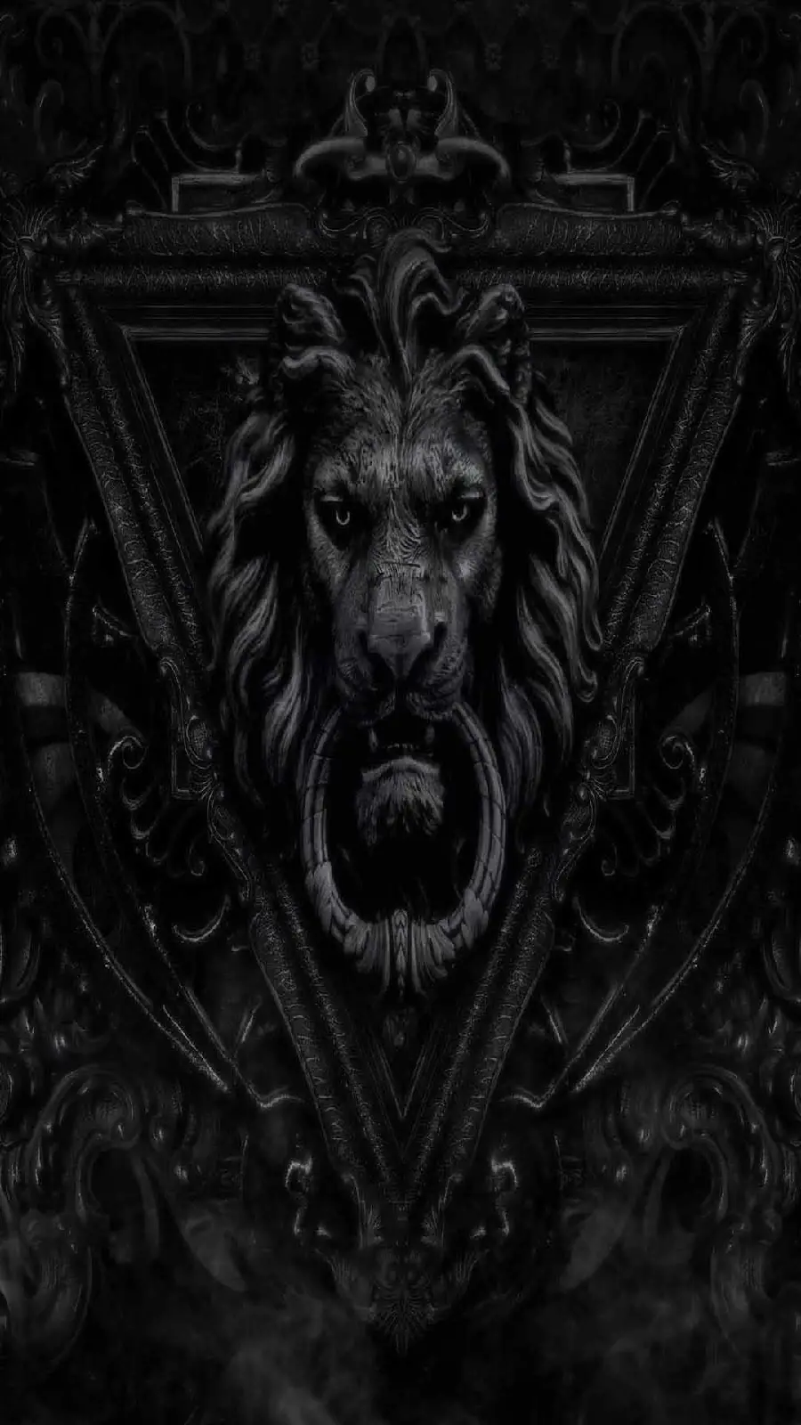 Wallpaper at the entrance with the lion symbol of the king of the jungle suitable for posters and iPhone backgrounds