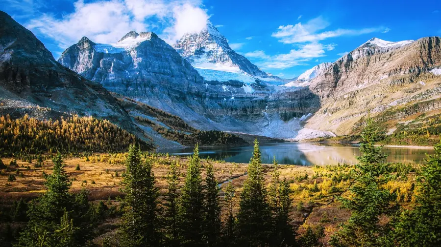 The most pleasant picture of mountain nature and clear blue lake 