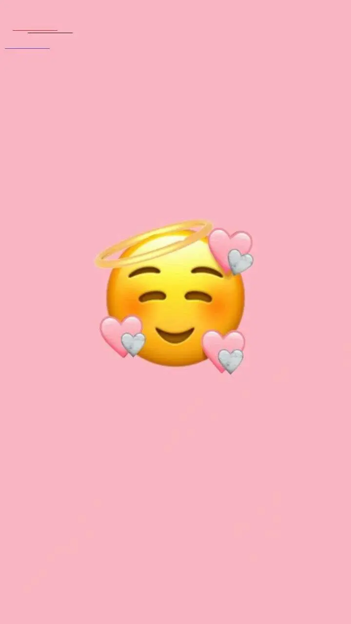  Charming photo of a kind emoji with pink hearts around its head