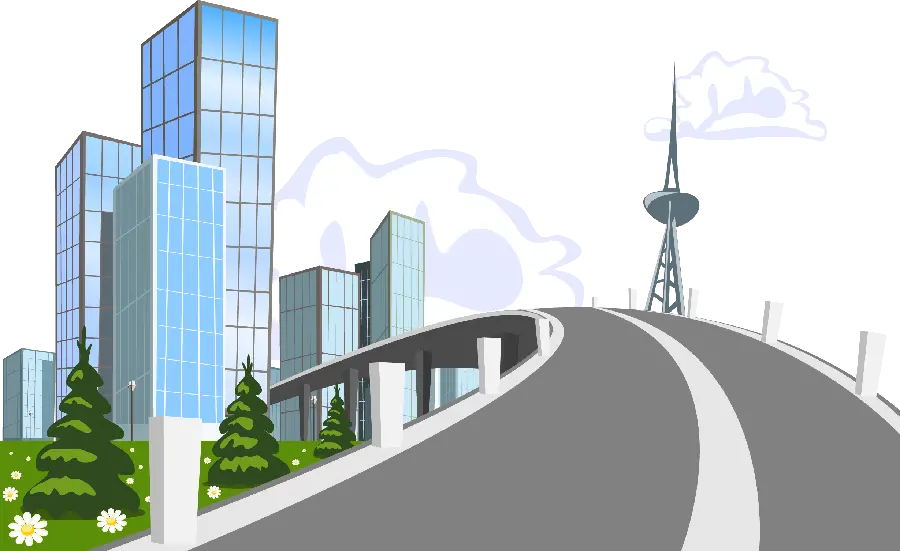 Graphic photo of Tehran and Milad Tower in PNG format
