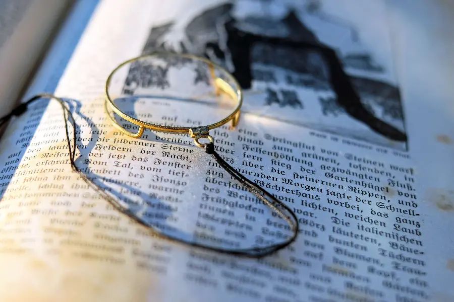 Attractive and amazing background of a magnifying glass bookmark