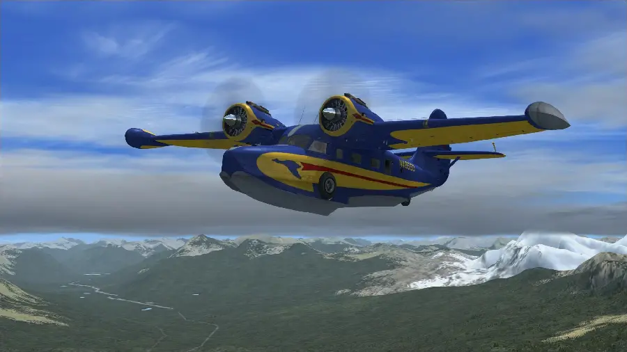 Download the photo of the spectacular yellow-blue plane in the old days