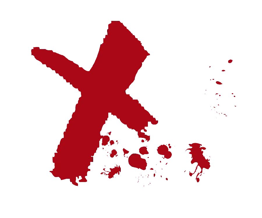 Interesting cut-out round cross design with red blood