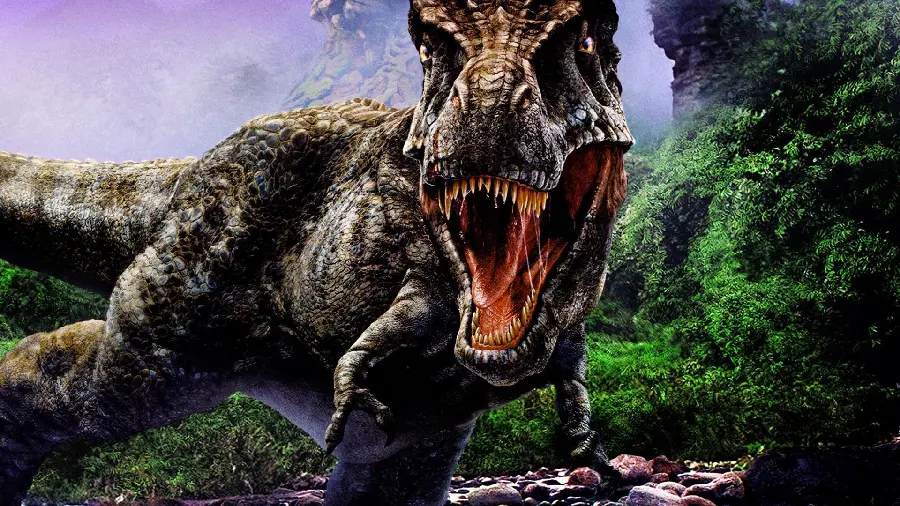 Photo of a carnivorous monster dinosaur With very scary sharp teeth