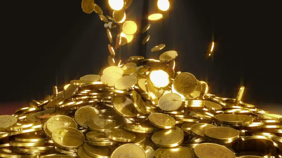 Free download of falling gold coins suitable for the phone screen 