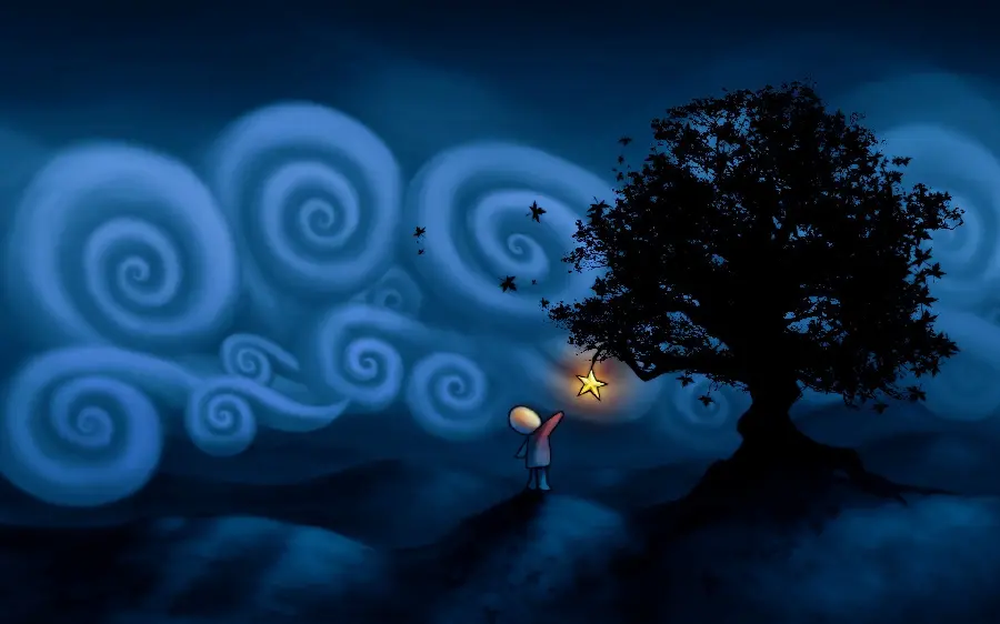 Artistic background design of the moon covered by clouds and a child for graphic design lovers