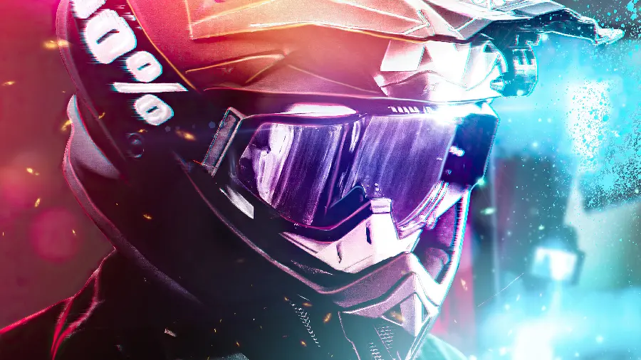 The most interesting profile picture of a motorcycle boy with bright colors 1402