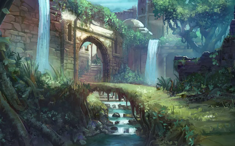 Stock image of digital art and painting on the theme of nature
