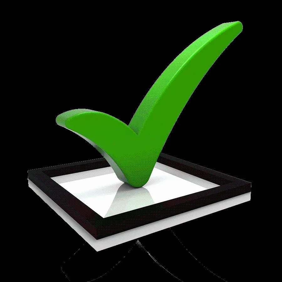 Ready-made green check mark photo usable in Photoshop