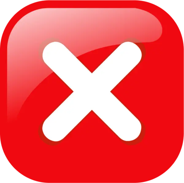 White cross icon in red square without background