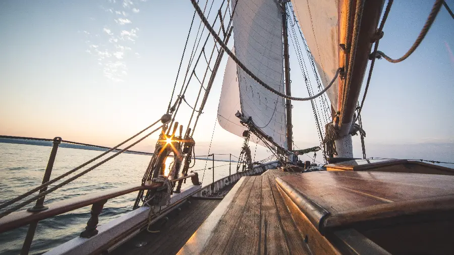Artistic photo of the wooden deck of the ship for laptop wallpaper 