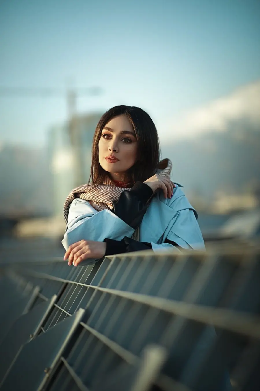 Background of a beautiful and handsome girl with a shawl in a dream place