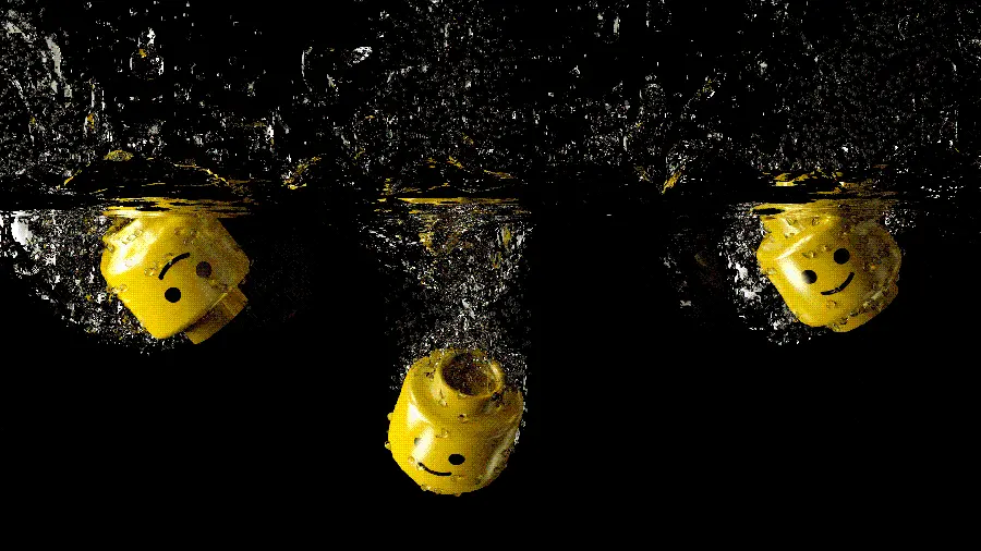 Unique photo of yellow Lego brick heads with high quality 